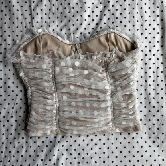 White Polka Dot Tube Top - S - Picture 2 of 2